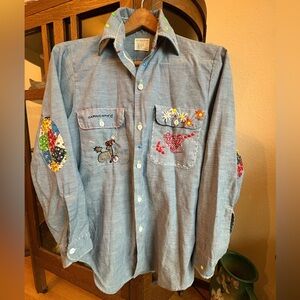 Vintage Big Mac Work Shirt Chambray Embroidered JC Penny Women’s Size Large.